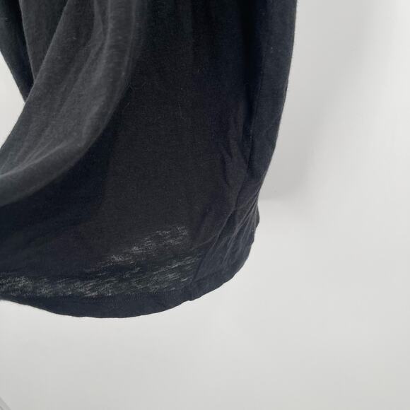 NATION LTD Dress Size Medium Elliot Ruffle Sleeve Black Pima Cotton Linen Blend - Picture 12 of 15